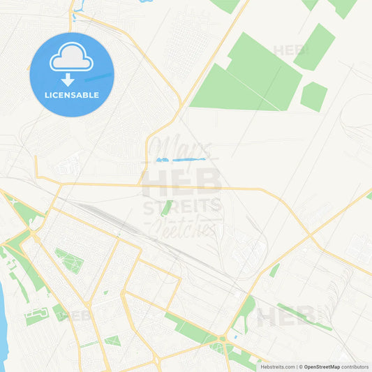 Yakutsk, Russia Vector Map - Classic Colors