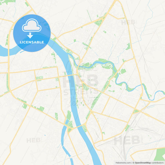 Pskov, Russia Vector Map - Classic Colors