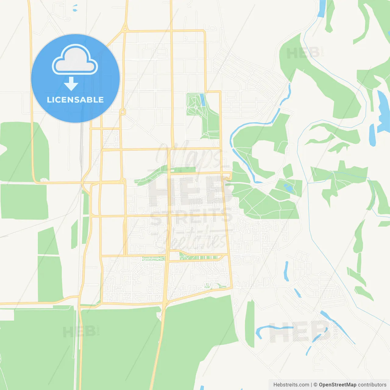 Salavat, Russia Vector Map - Classic Colors