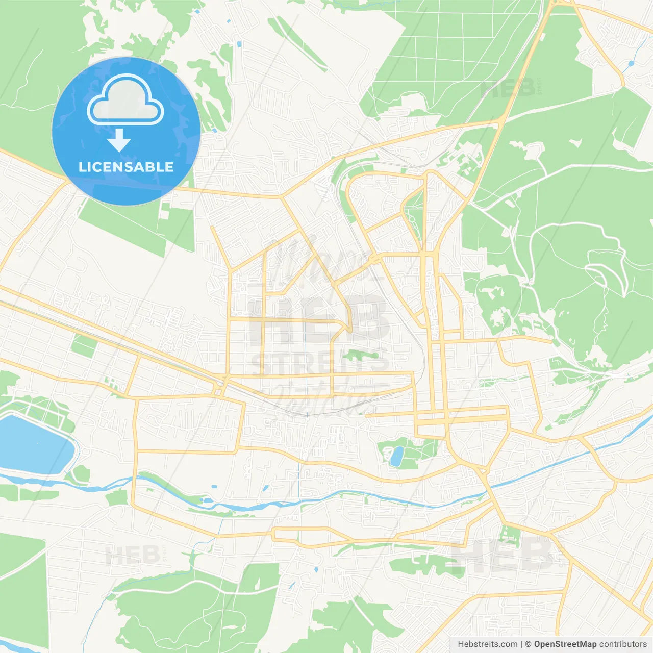 Pyatigorsk, Russia Vector Map - Classic Colors