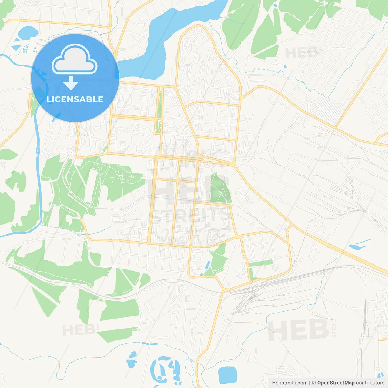 Pervouralsk, Russia Vector Map - Classic Colors