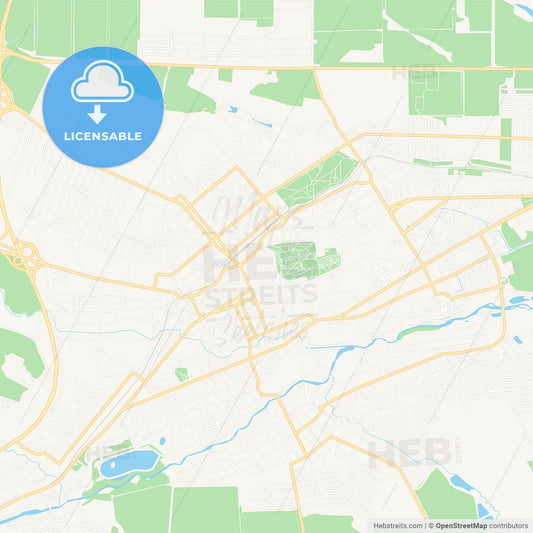 Yessentuki, Russia Vector Map - Classic Colors