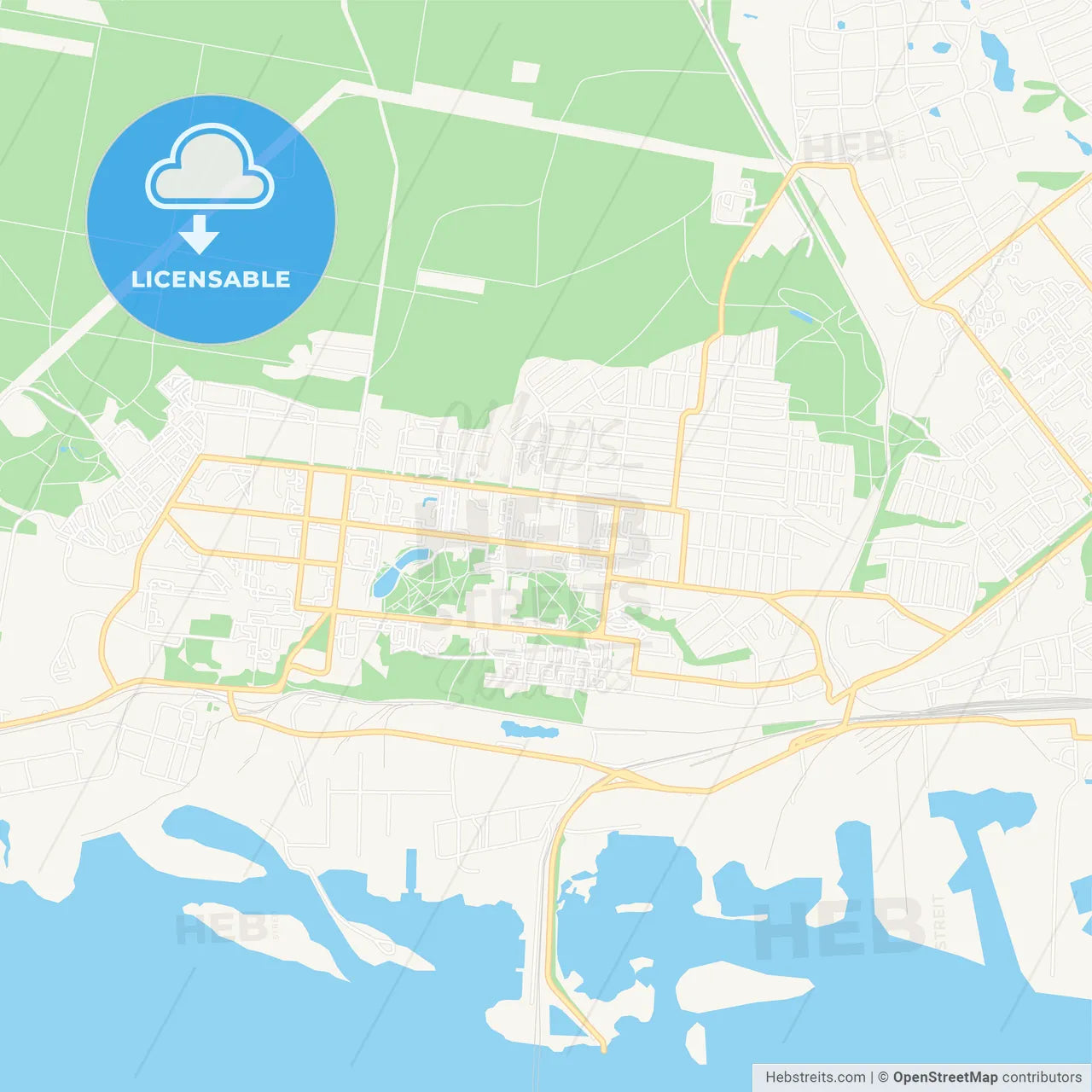 Zelenodolsk, Russia Vector Map - Classic Colors