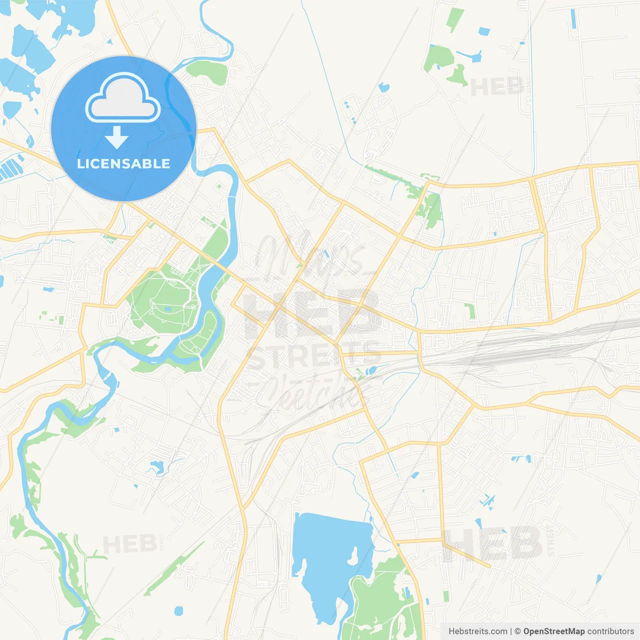 Velikiye Luki, Russia Vector Map - Classic Colors