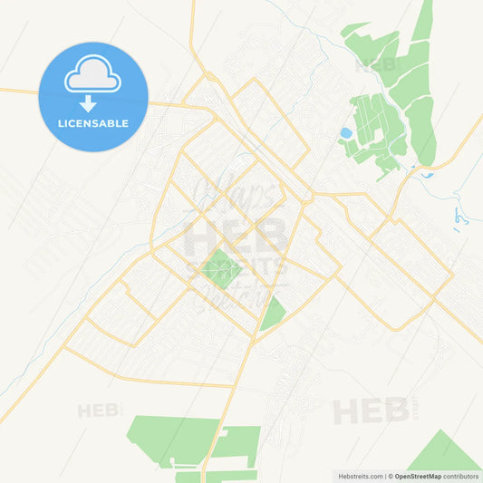 Tuymazy, Russia Vector Map - Classic Colors