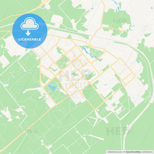 Zarechny, Russia Vector Map - Classic Colors