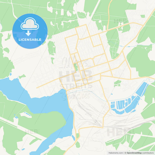 Polevskoy, Russia Vector Map - Classic Colors