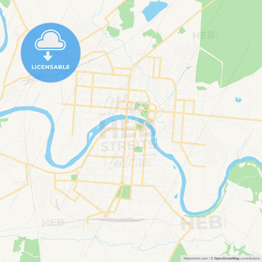 Rzhev, Russia Vector Map - Classic Colors