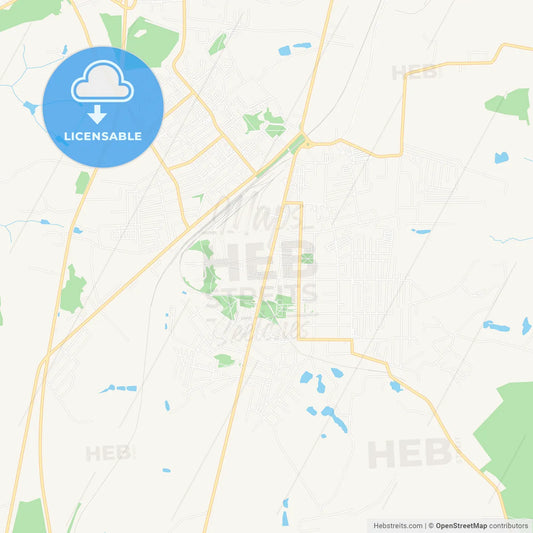 Shchyokino, Russia Vector Map - Classic Colors