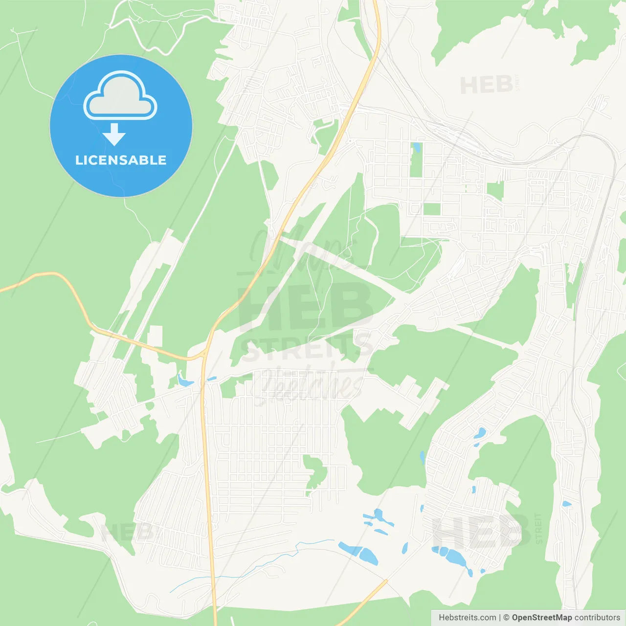 Zhigulyovsk, Russia Vector Map - Classic Colors