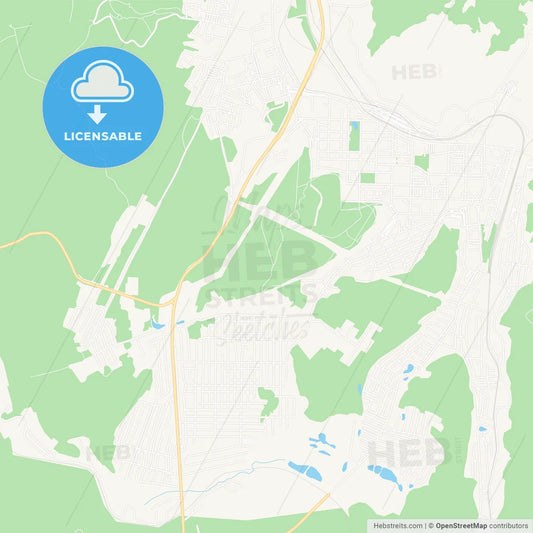 Zhigulyovsk, Russia Vector Map - Classic Colors