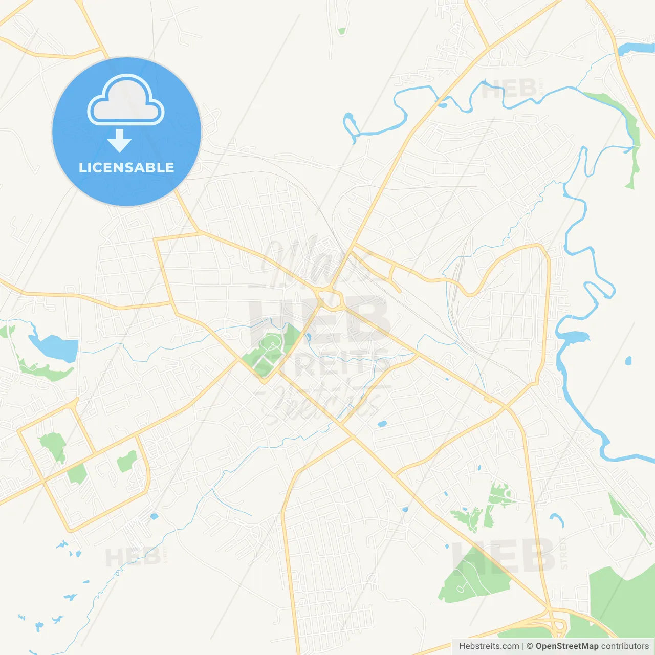 Roslavl, Russia Vector Map - Classic Colors