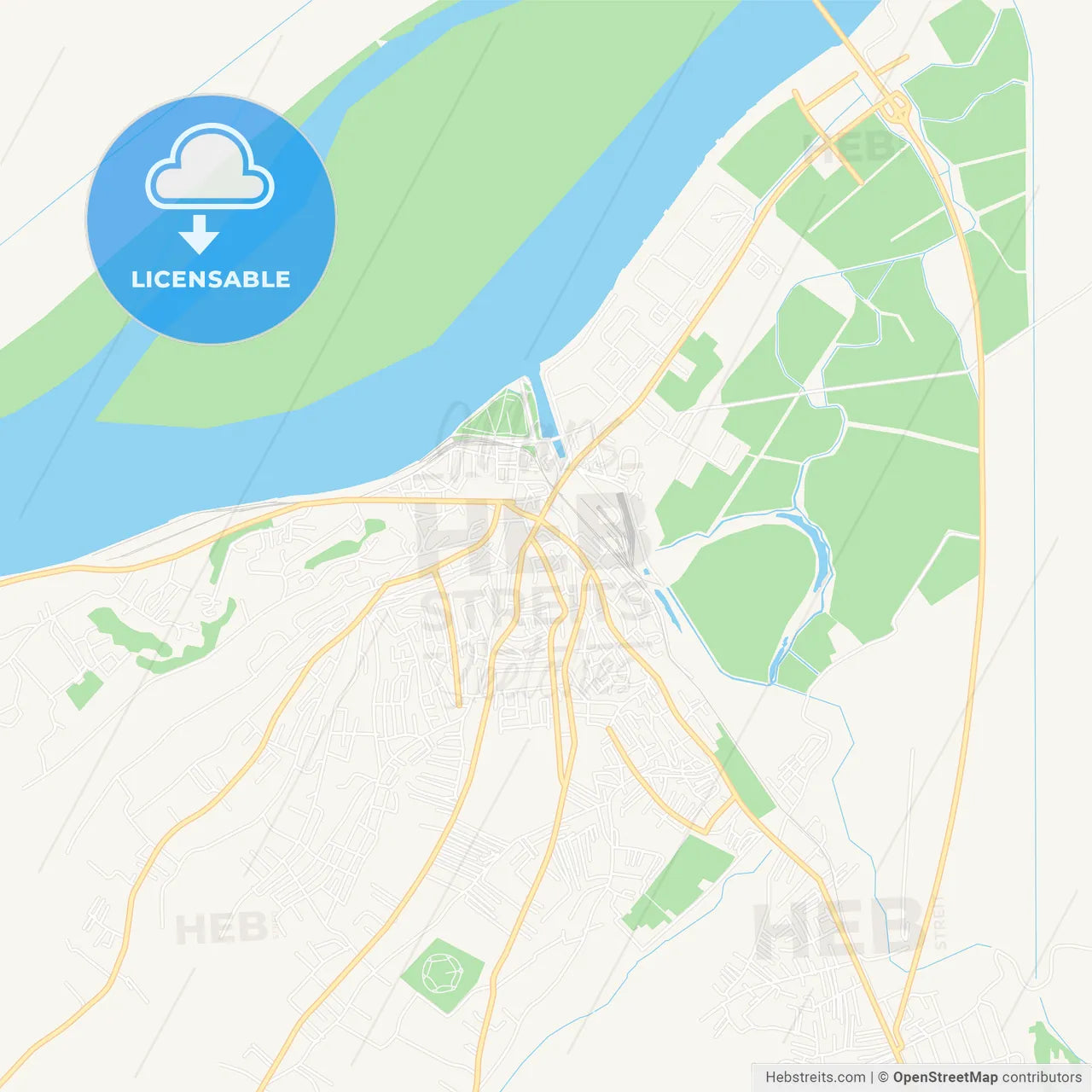 Smederevo, Serbia Vector Map - Classic Colors