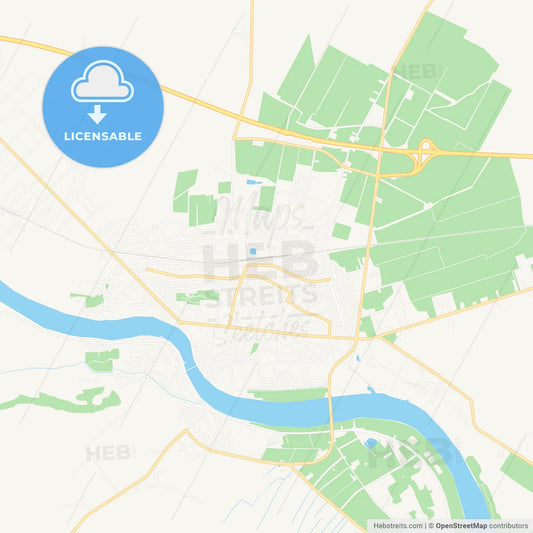 Sremska Mitrovica, Serbia Vector Map - Classic Colors