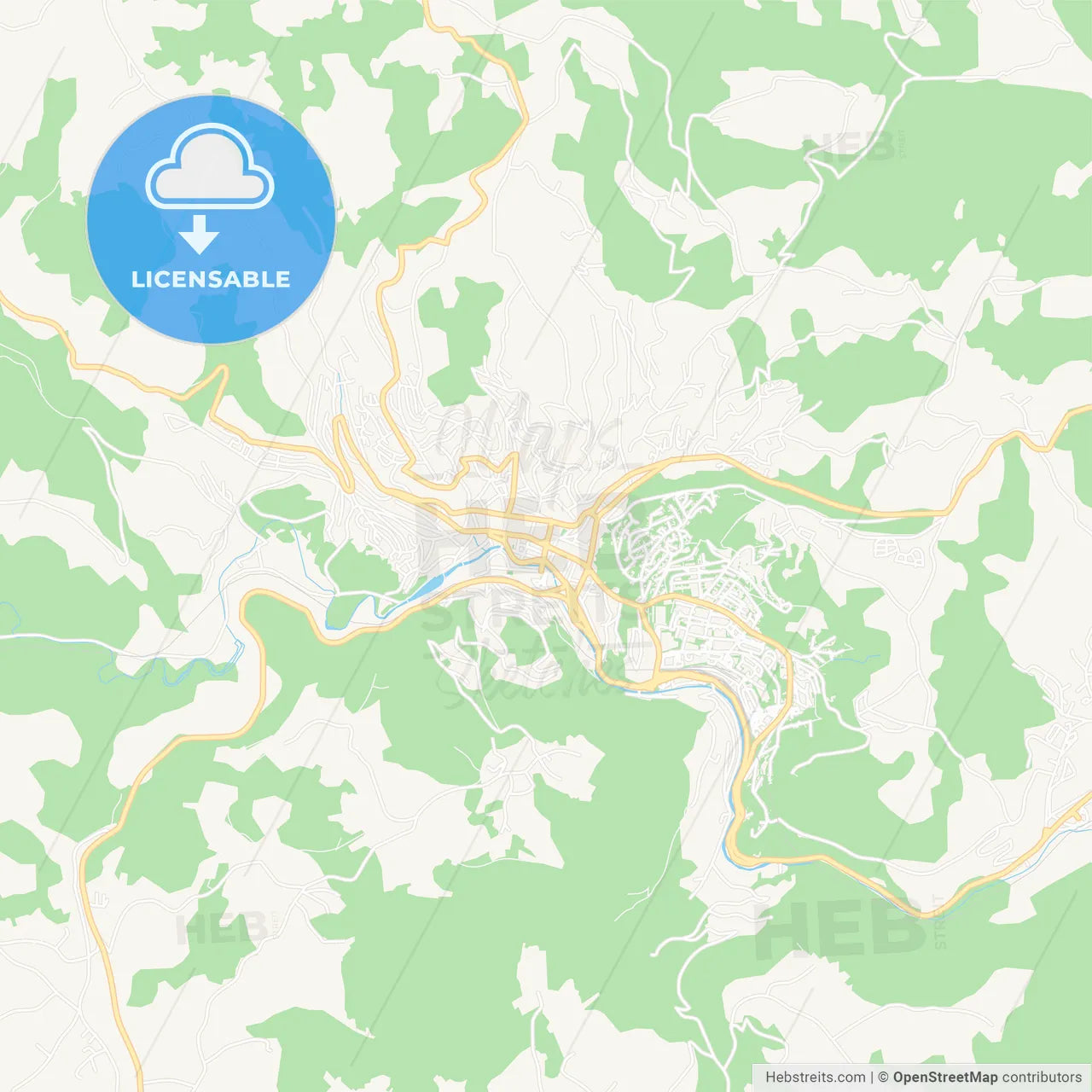 Uzice, Serbia Vector Map - Classic Colors