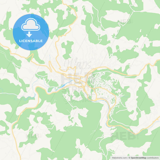 Uzice, Serbia Vector Map - Classic Colors