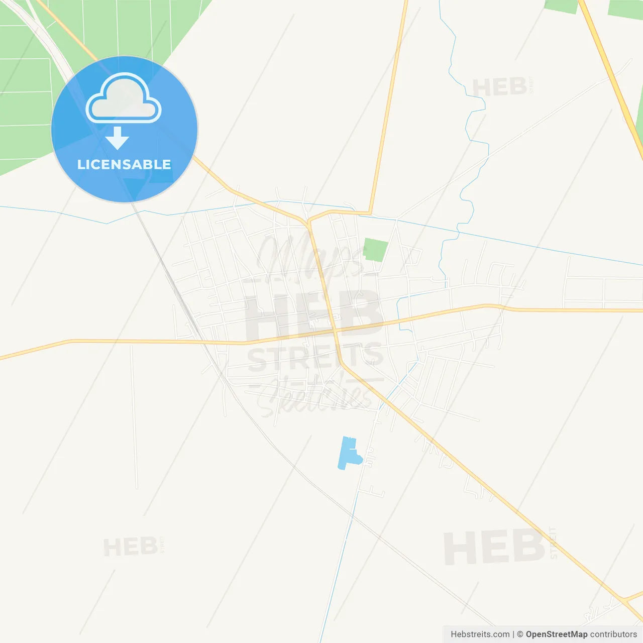 Stara Pazova, Serbia Vector Map - Classic Colors