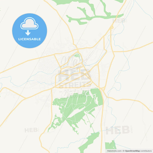 Zajecar, Serbia Vector Map - Classic Colors