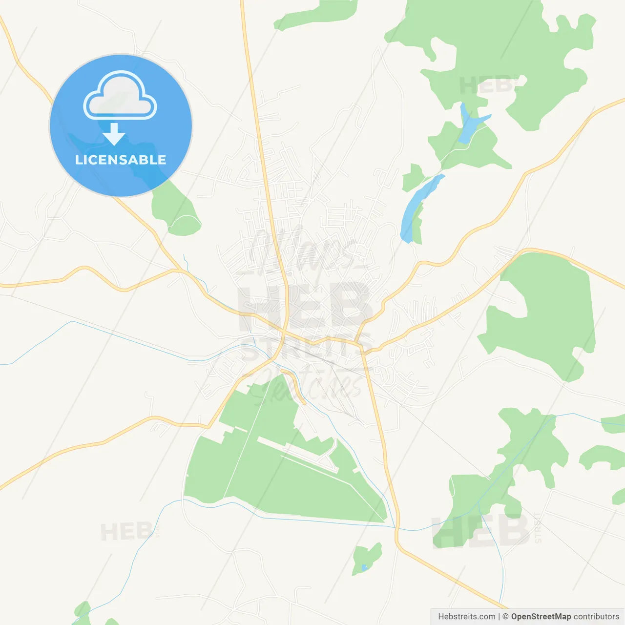 Smederevska Palanka, Serbia Vector Map - Classic Colors