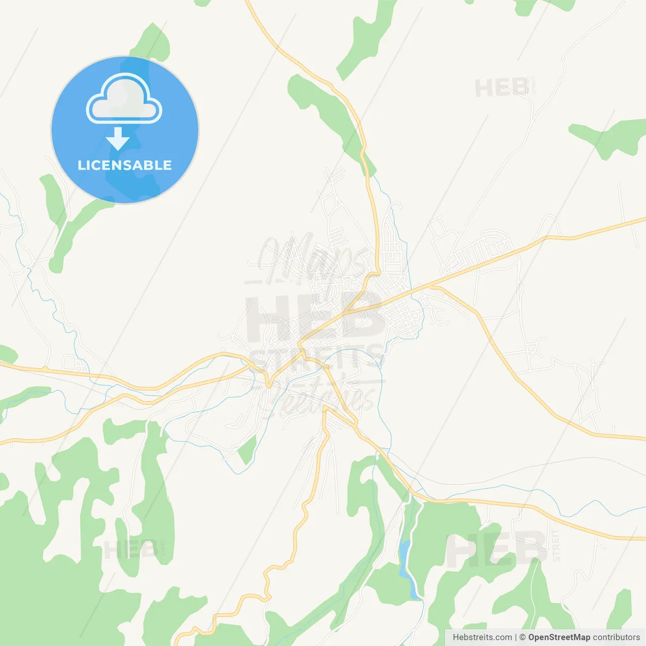 Prokuplje, Serbia Vector Map - Classic Colors