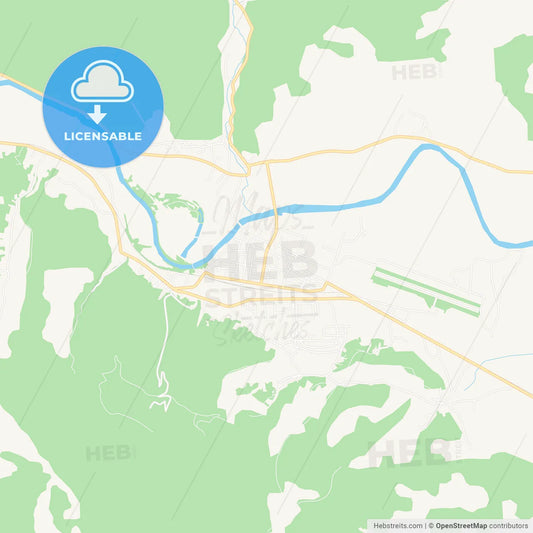 Trstenik, Serbia Vector Map - Classic Colors