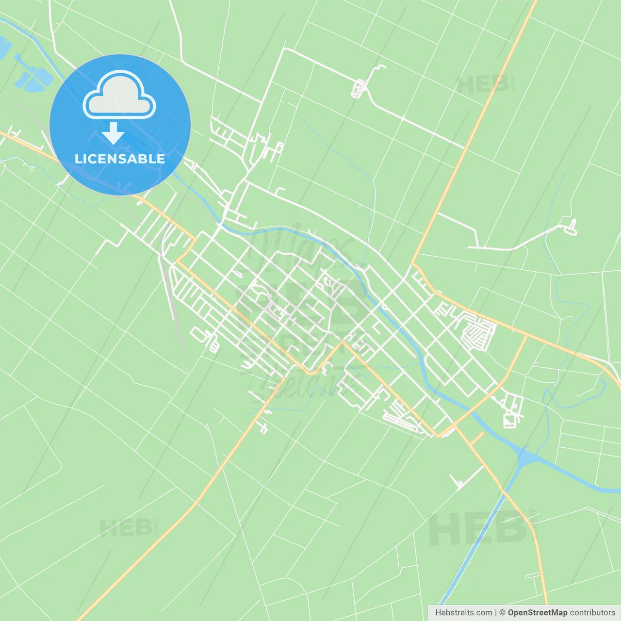 Vrbas, Serbia Vector Map - Classic Colors