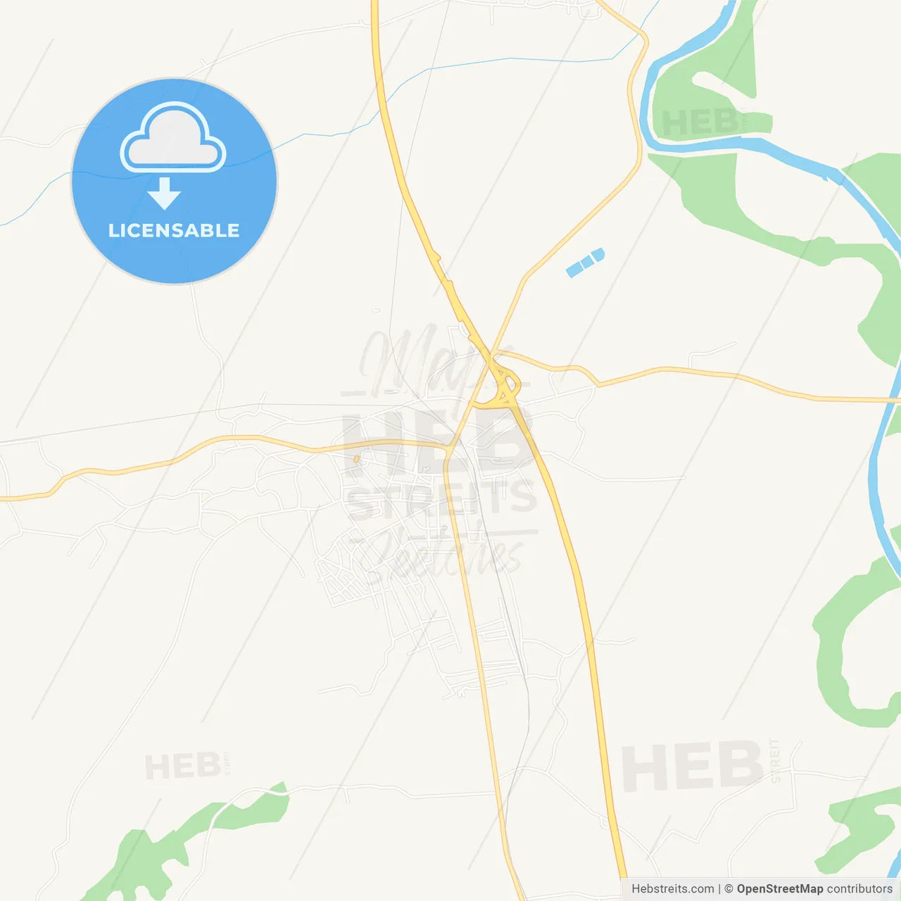 Velika Plana, Serbia Vector Map - Classic Colors