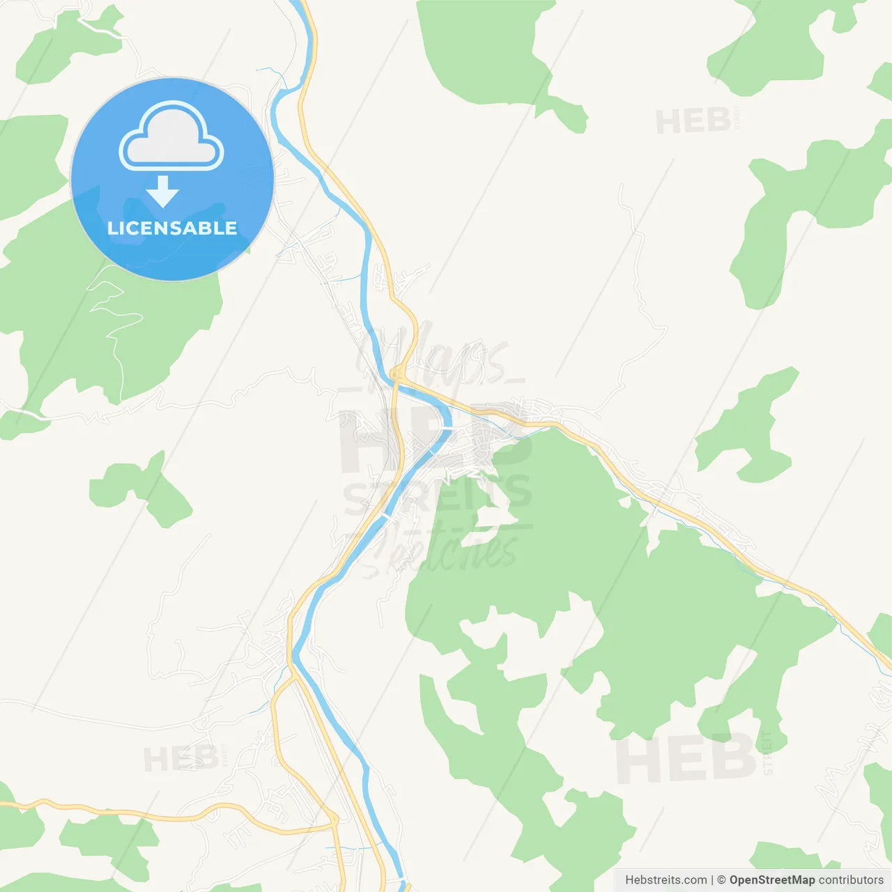 Prijepolje, Serbia Vector Map - Classic Colors