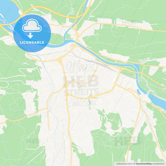 Zilina, Slovakia Vector Map - Classic Colors
