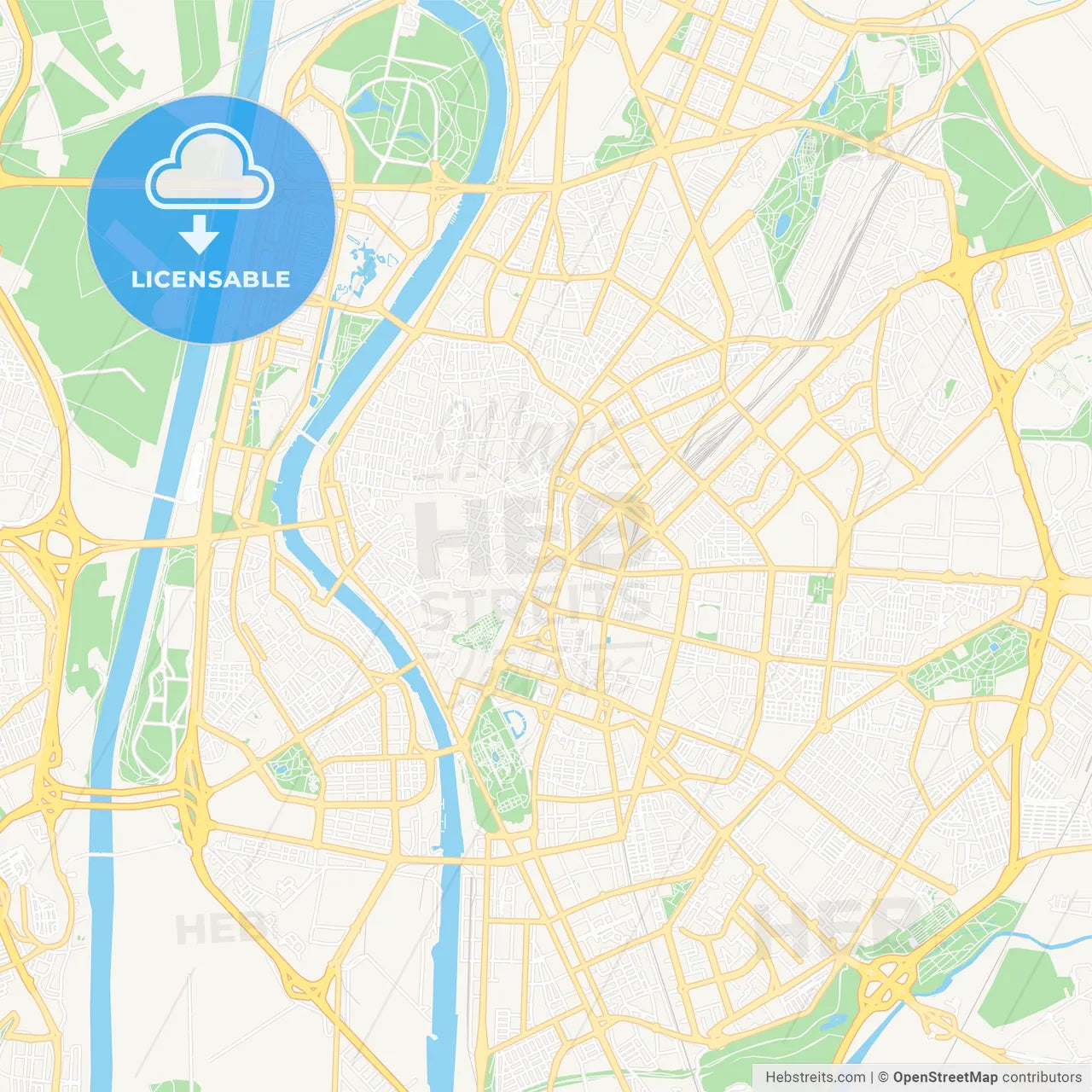 Sevilla, Spain Vector Map - Classic Colors