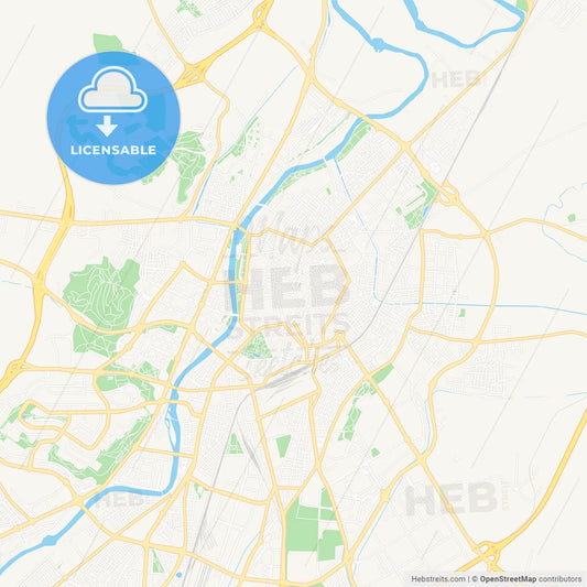 Valladolid, Spain Vector Map - Classic Colors