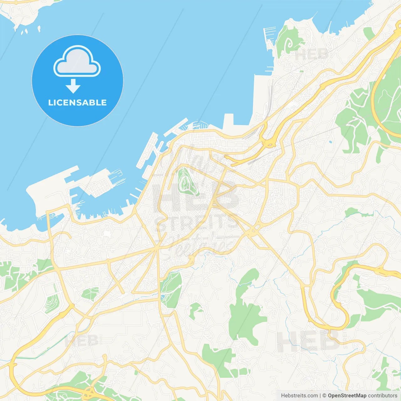 Vigo, Spain Vector Map - Classic Colors