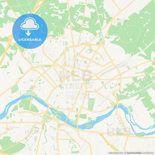 Salamanca, Spain Vector Map - Classic Colors