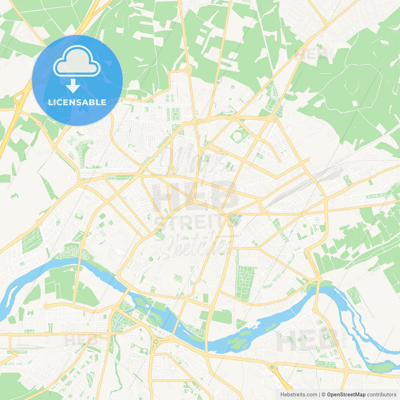 Salamanca, Spain Vector Map - Classic Colors