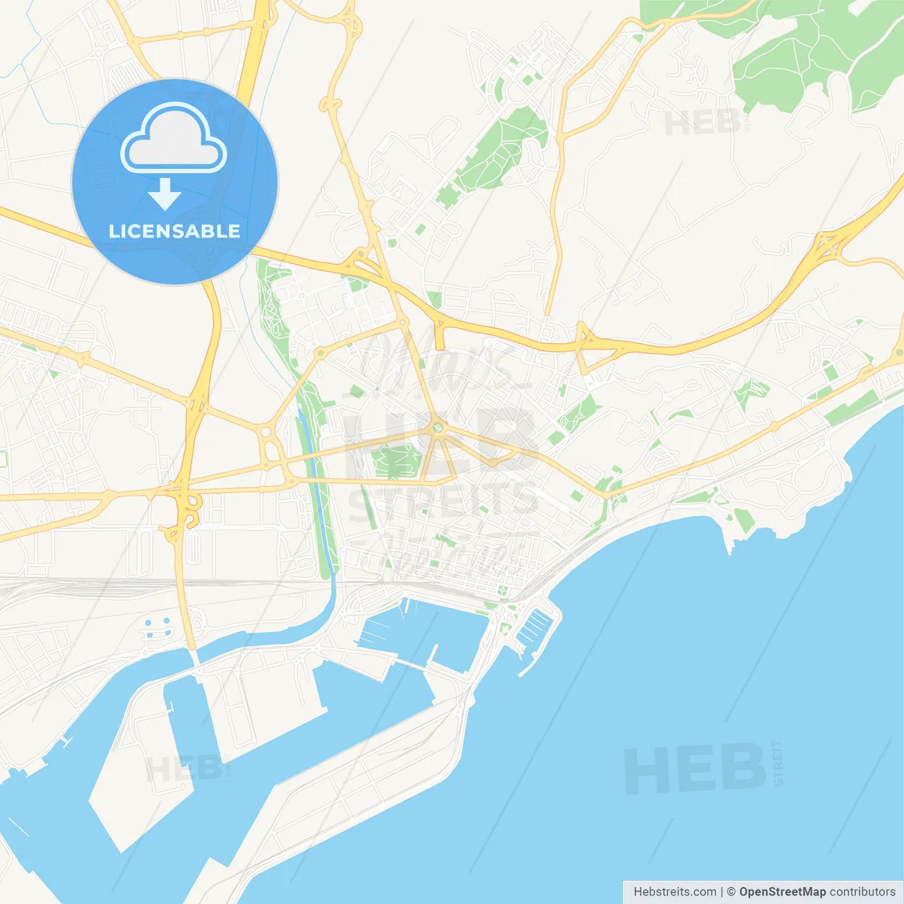 Tarragona, Spain Vector Map - Classic Colors