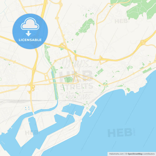 Tarragona, Spain Vector Map - Classic Colors