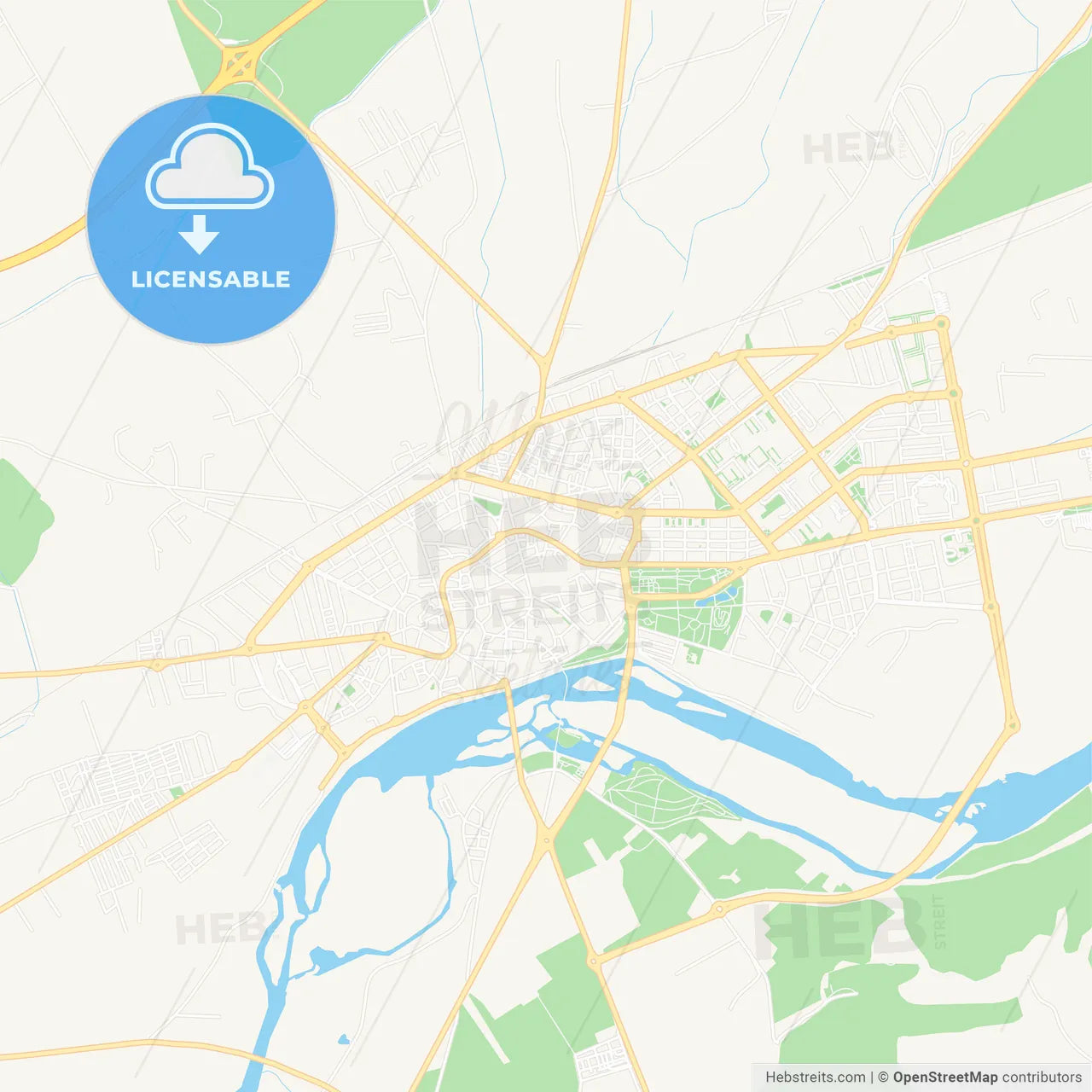 Talavera de la Reina, Spain Vector Map - Classic Colors