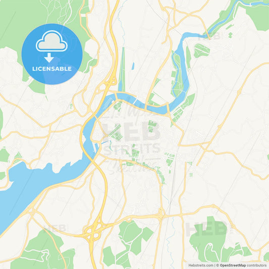 Pontevedra, Spain Vector Map - Classic Colors