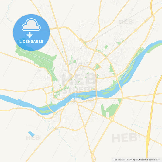 Zamora, Spain Vector Map - Classic Colors