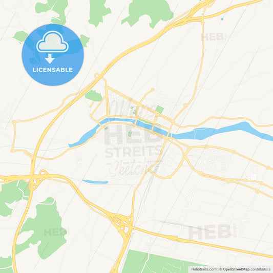 Sagunto, Spain Vector Map - Classic Colors