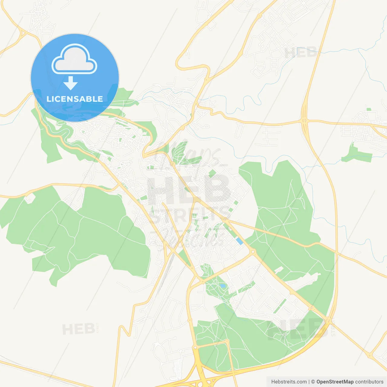 Segovia, Spain Vector Map - Classic Colors