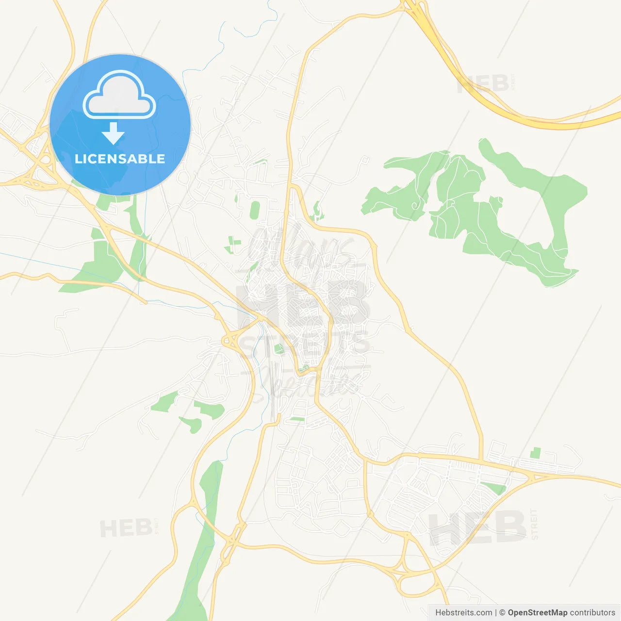 Teruel, Spain Vector Map - Classic Colors