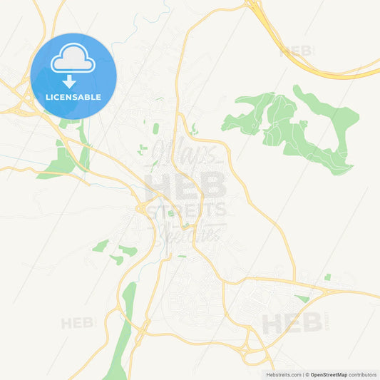 Teruel, Spain Vector Map - Classic Colors