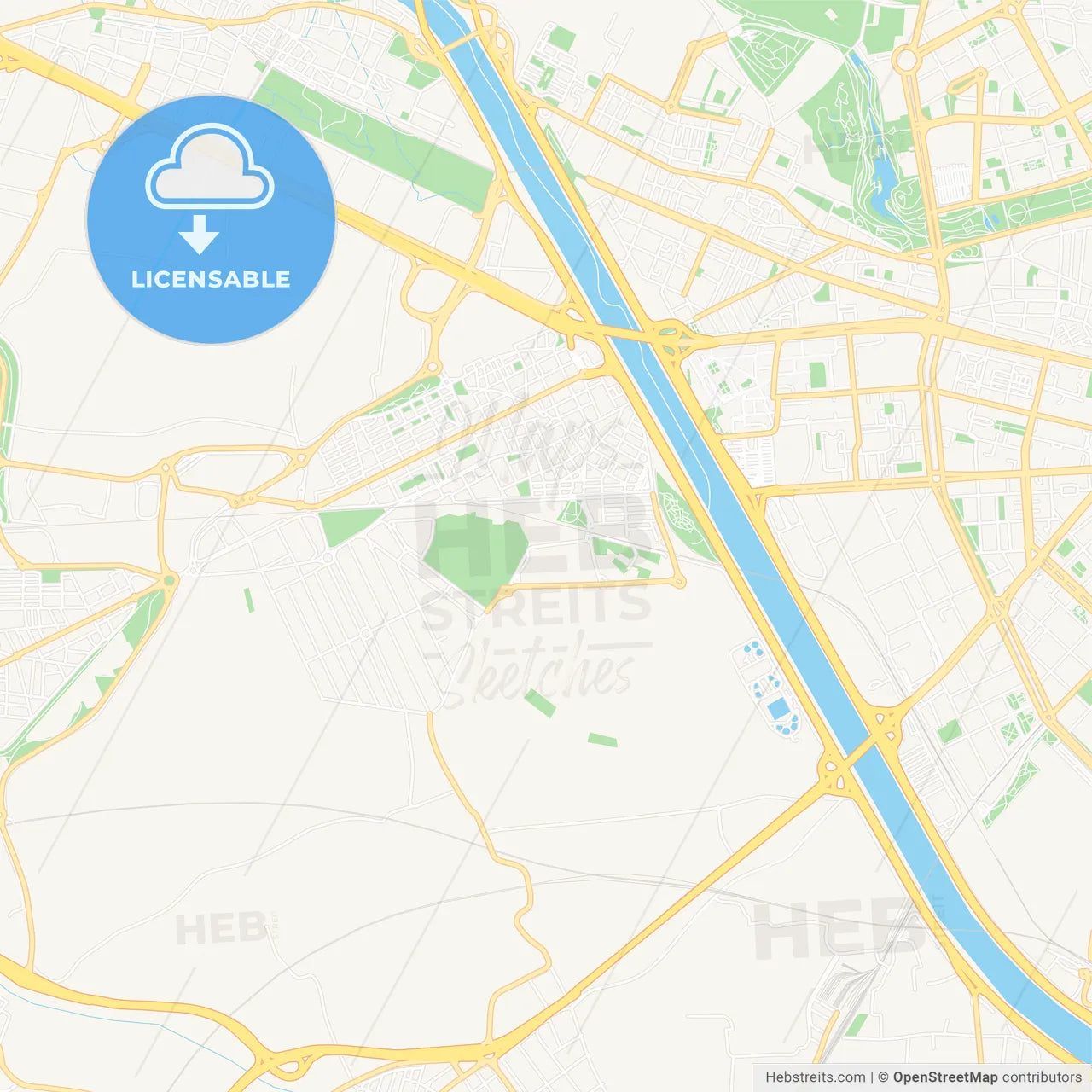 Xirivella, Spain Vector Map - Classic Colors