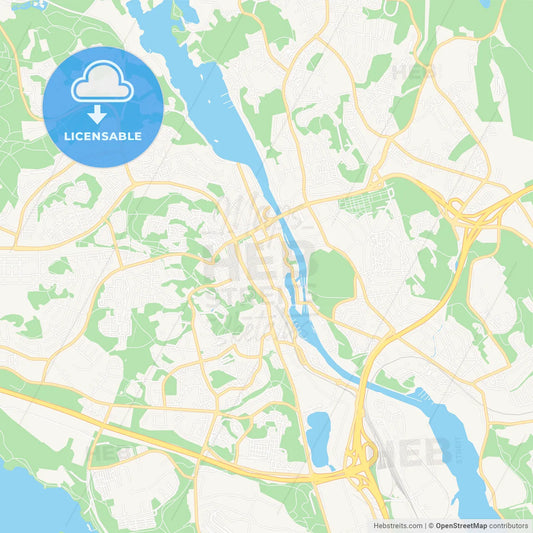 Sodertalje, Sweden Vector Map - Classic Colors