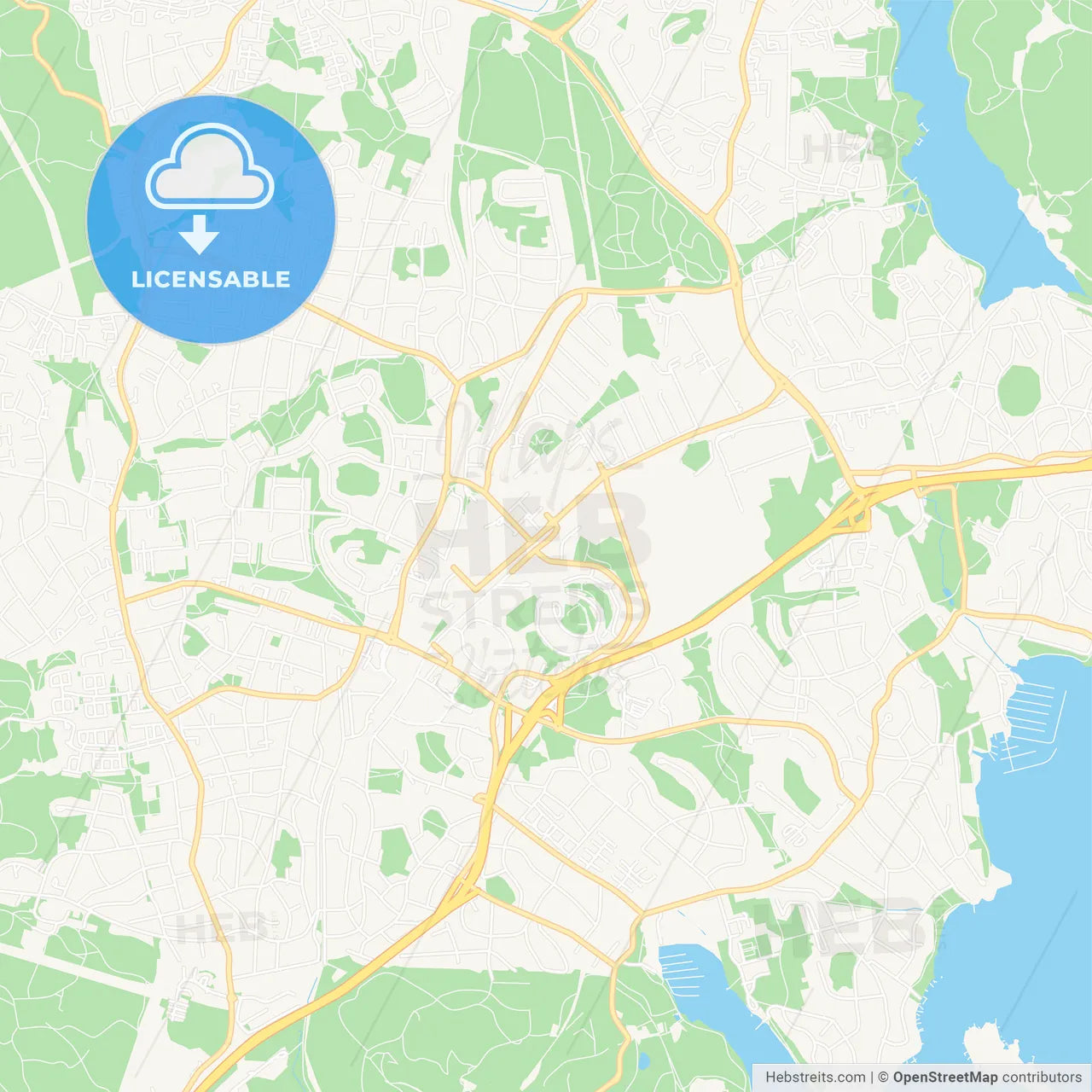 Taby, Sweden Vector Map - Classic Colors