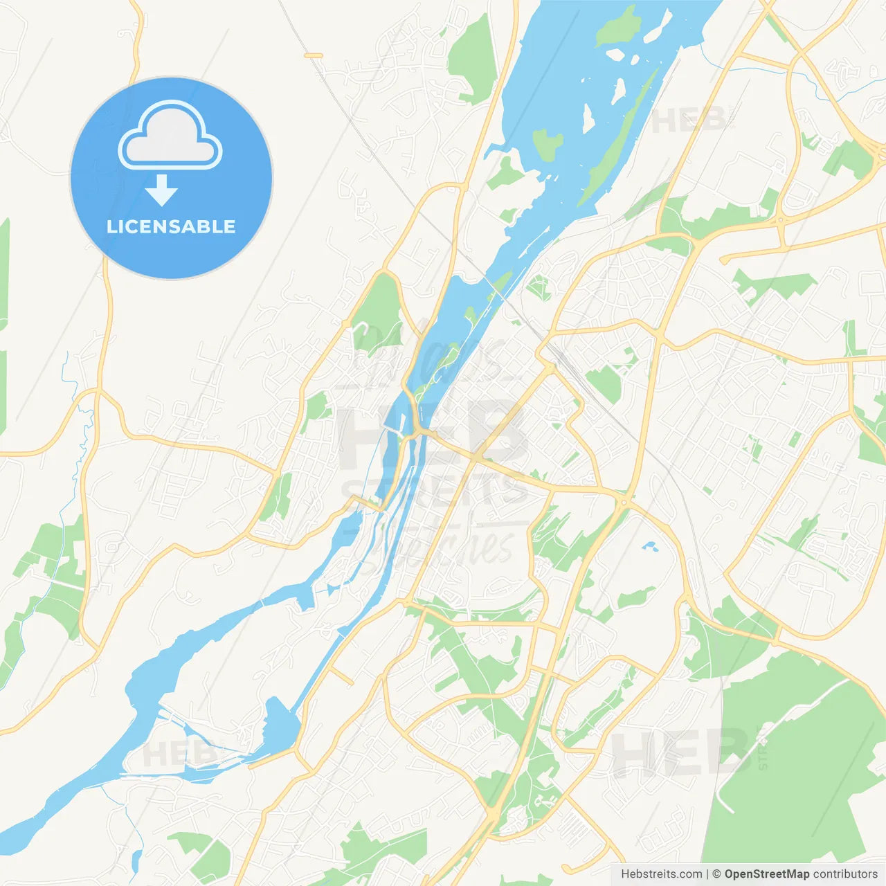 Trollhattan, Sweden Vector Map - Classic Colors