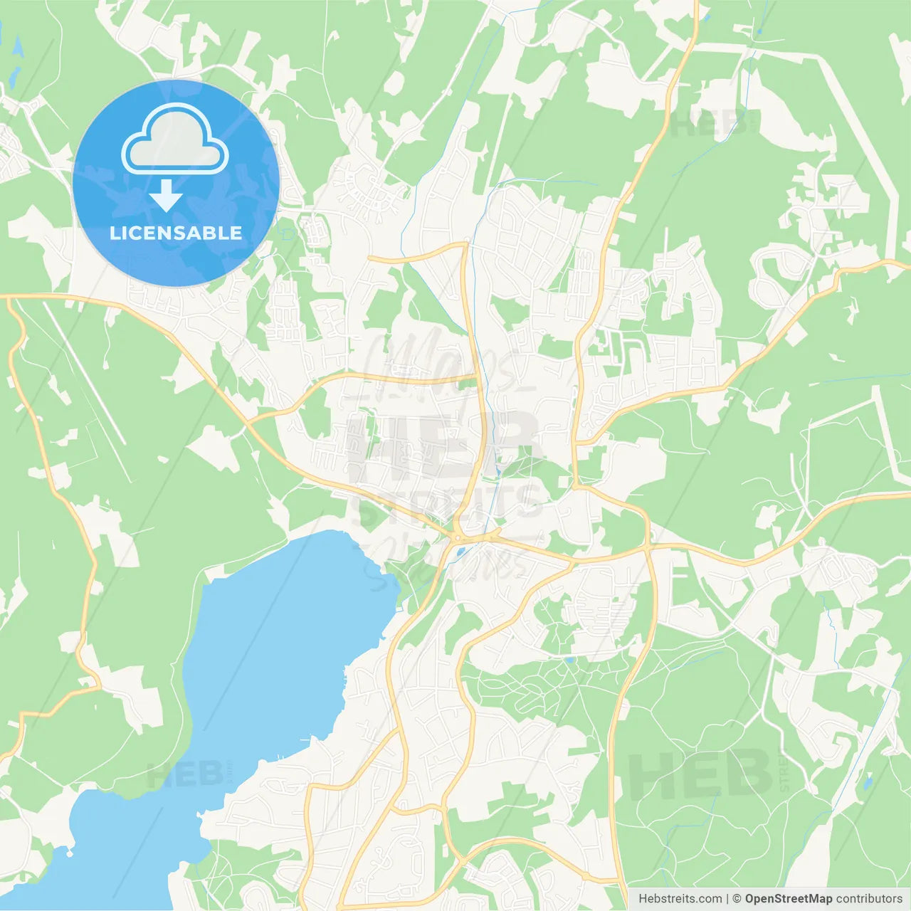 Vallentuna, Sweden Vector Map - Classic Colors