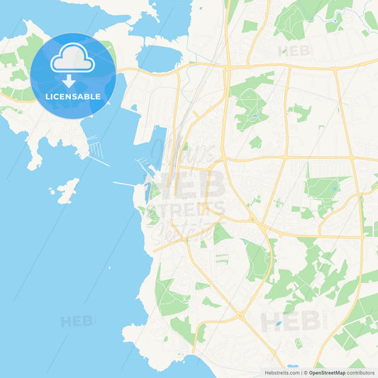 Varberg, Sweden Vector Map - Classic Colors