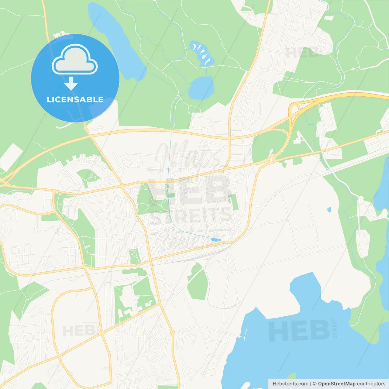 Sandviken, Sweden Vector Map - Classic Colors